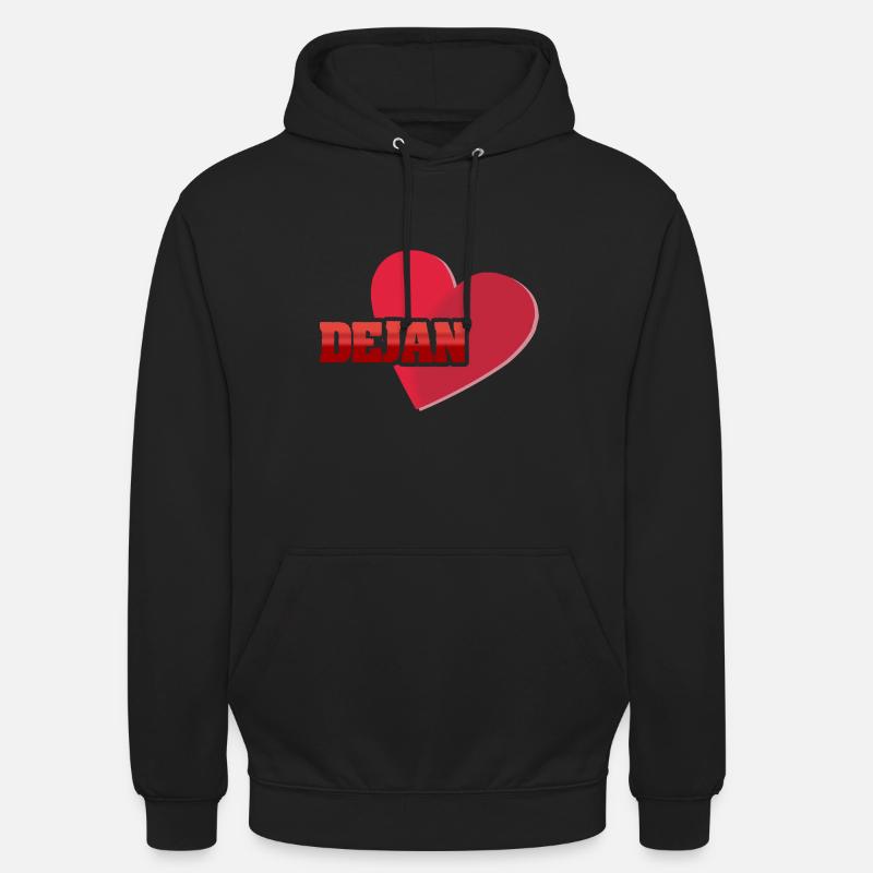 Nome Dejan - Felpa con cappuccio unisex - nero