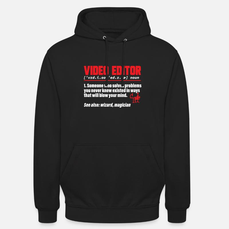 Monteur vidéo Cinéaste Vidéaste - Sweat-shirt à capuche unisexe - noir