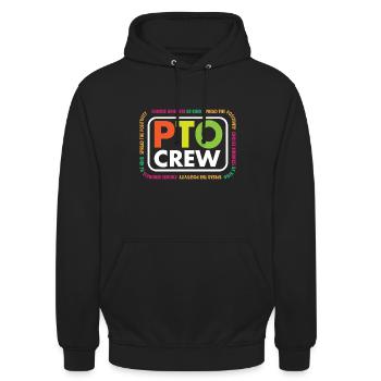 PTO Crew School Volunteer Parent Teacher - Unisex Hoodie - Schwarz - Vorne - Alina (178cm) & Michal (187cm)