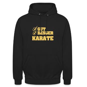 Gut Bessser Karate - Unisex Hoodie - Schwarz - Vorne - Alina (178cm) & Michal (187cm)