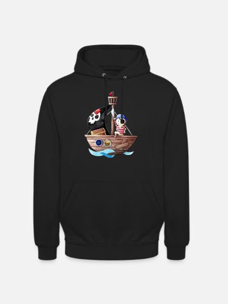 Little pirate with his ship - Unisex Hoodie - black