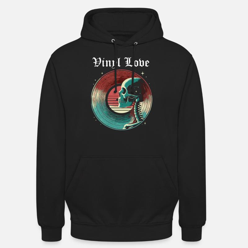 Amour rétro vinyle - Sweat-shirt à capuche unisexe - noir