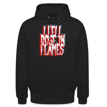 I Fell, Rose in Flames - Unisex Hoodie - black - Front - Alina (178cm) & Michal (187cm)