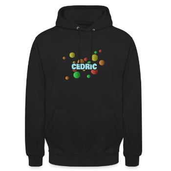 Geschenk für Cedric - Unisex Hoodie - Schwarz - Vorne - Alina (178cm) & Michal (187cm)