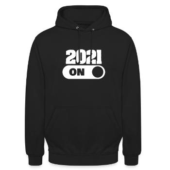 2021 - Unisex Hoodie - Schwarz - Vorne - Alina (178cm) & Michal (187cm)