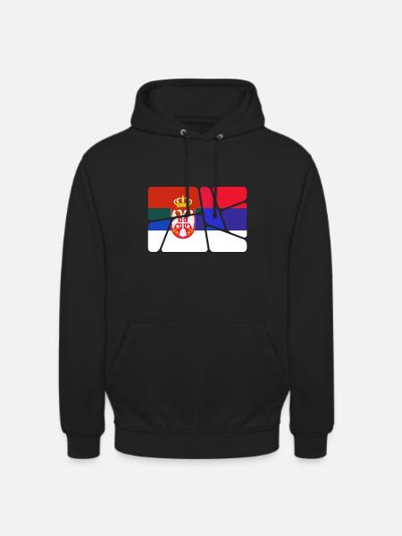 Serbie Serbie - Sweat-shirt à capuche unisexe - noir