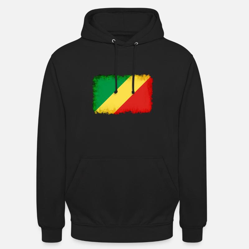 République du Congo - Sweat-shirt à capuche unisexe - noir