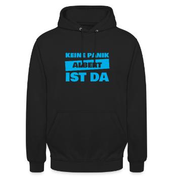Vorname Albert - Unisex Hoodie - Schwarz - Vorne - Alina (178cm) & Michal (187cm)