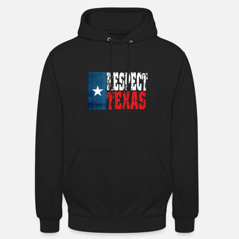 Respectez le Texas - Sweat-shirt à capuche unisexe - noir