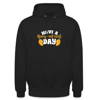 Mango Frucht Mango - Unisex Hoodie - Schwarz - Vorne - Alina (178cm) & Michal (187cm)