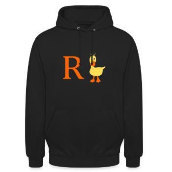 Rente Ente - Unisex Hoodie - Schwarz - Vorne - Alina (178cm) & Michal (187cm)