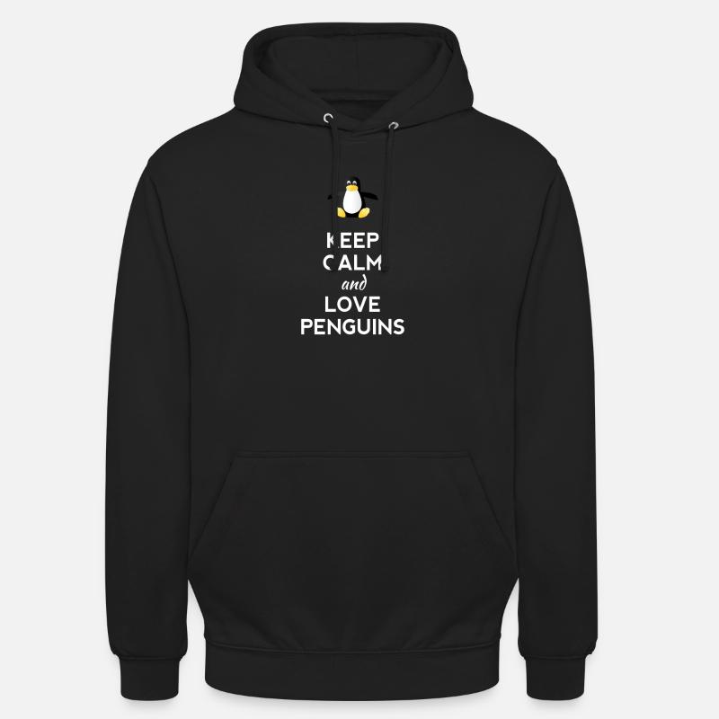 keep calm love Pinguine Linux nerd computer cpu lo - Unisex Hoodie - Schwarz