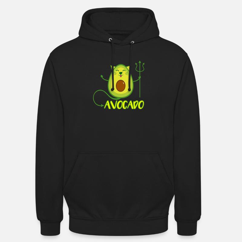 Chat avocat cadeau végétalien - Sweat-shirt à capuche unisexe - noir
