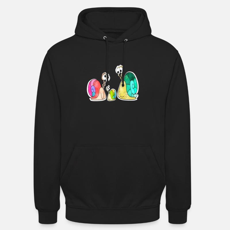L’escargot avec un enfant - Sweat-shirt à capuche unisexe - noir