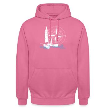 Catamaran Sailing Double Hull Bi-Coque - Unisex Hoodie - pink - Front - Alina (178cm) & Michal (187cm)