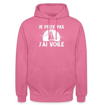 Je Peux Pas J'Ai Voile - Sweat-shirt à capuche unisexe - rose - Devant - Alina (178cm) & Michal (187cm)