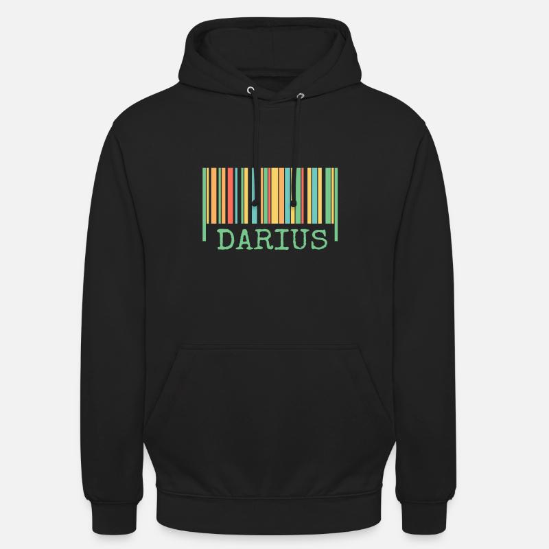 Nom: darius - Sweat-shirt à capuche unisexe - noir