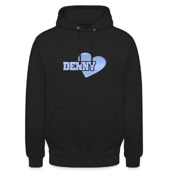 Denny - Unisex Hoodie - black - Front - Alina (178cm) & Michal (187cm)