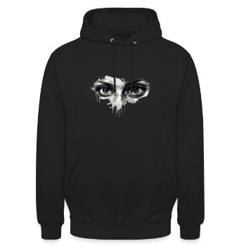 Eyes parti at the drain - Unisex Hoodie - black - Front - Alina (178cm) & Michal (187cm)