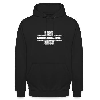 Profession : Tailleur de mode - Sweat-shirt à capuche unisexe - noir - Devant - Alina (178cm) & Michal (187cm)