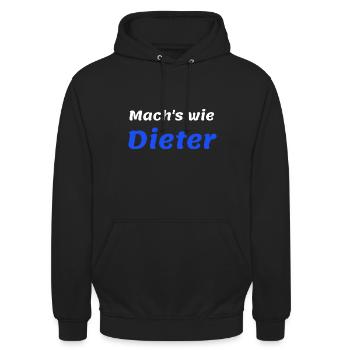 Men Dieter Saying Funny Birthday First Name - Unisex Hoodie - black - Front - Alina (178cm) & Michal (187cm)