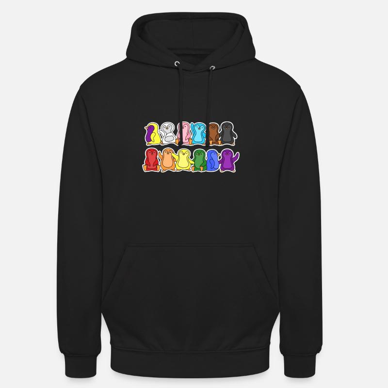 Fierté Progrès Flag Penguins Egalité - Sweat-shirt à capuche unisexe - noir