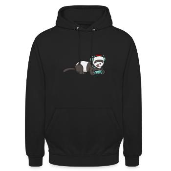 Furet, propriétaire de furet - Sweat-shirt à capuche unisexe - noir - Devant - Alina (178cm) & Michal (187cm)