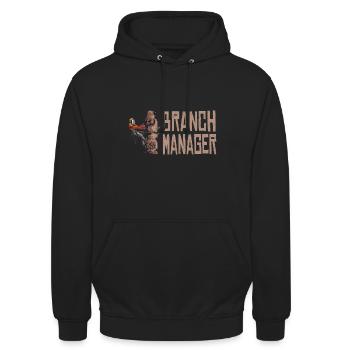 Motorsäge Branch Manager Holzfäller Kettensäge - Unisex Hoodie - Schwarz - Vorne - Alina (178cm) & Michal (187cm)