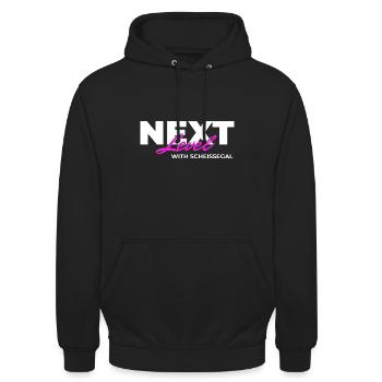 Next Level with SCHEISSEGAL - Unisex Hoodie - black - Front - Alina (178cm) & Michal (187cm)