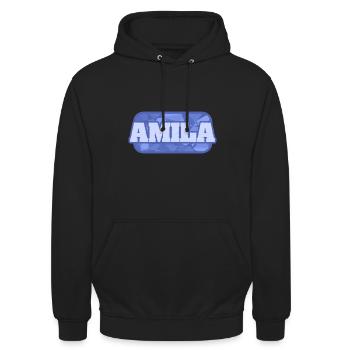 Amila comme nom - Sweat-shirt à capuche unisexe - noir - Devant - Alina (178cm) & Michal (187cm)