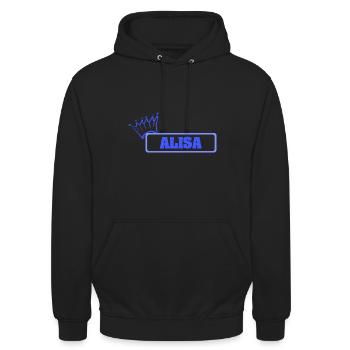 Alisa - Sweat-shirt à capuche unisexe - noir - Devant - Alina (178cm) & Michal (187cm)