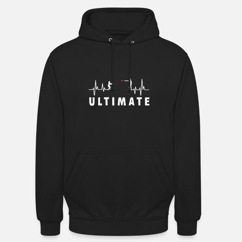 Ultimate Frisbee Throwing Disc - Unisex Hoodie - black