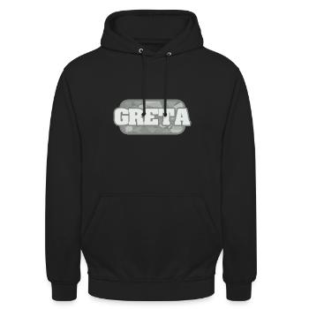 Greta als Gesundheit - Unisex Hoodie - Schwarz - Vorne - Alina (178cm) & Michal (187cm)