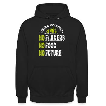 No Farmers No Food No Future - Unisex Hoodie - Schwarz - Vorne - Alina (178cm) & Michal (187cm)