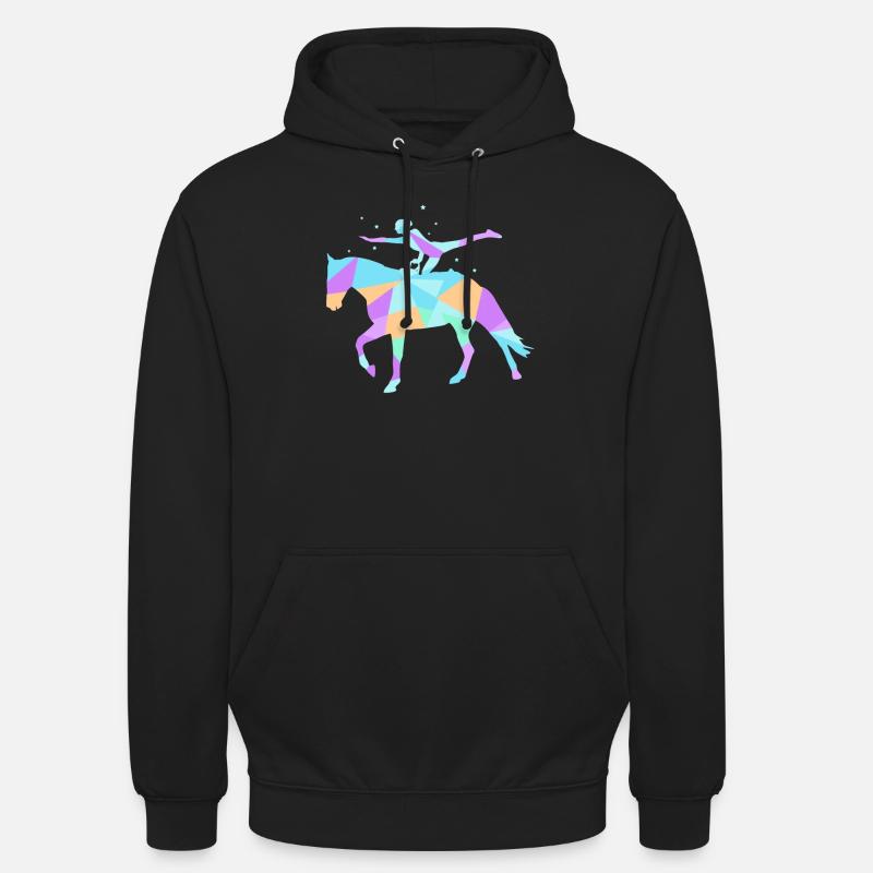 Saut d’obstacles équestre pour filles Saut d’obstacles équestre - Sweat-shirt à capuche unisexe - noir