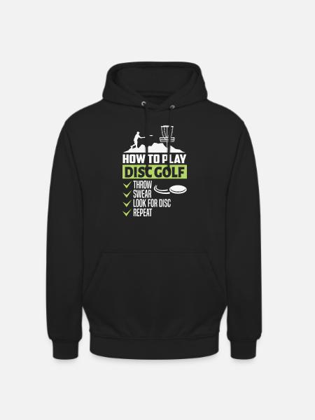 COMMENT JOUER AU DISC GOLF - Sweat-shirt à capuche unisexe - noir