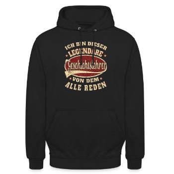 Geschichtslehrer ich bin dieser legendäre - Unisex Hoodie - Schwarz - Vorne - Alina (178cm) & Michal (187cm)