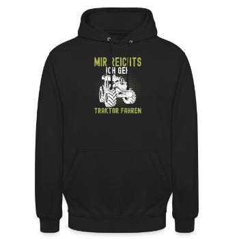 Traktor Fahrer Landwirt Trecker Bauer Agrar - Unisex Hoodie - Schwarz - Vorne - Alina (178cm) & Michal (187cm)