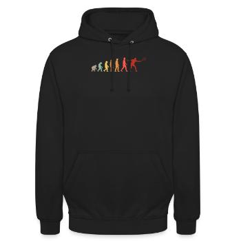 Tennis Evolution Tennisplatz Tennisspieler Trainer - Unisex Hoodie - Schwarz - Vorne - Alina (178cm) & Michal (187cm)