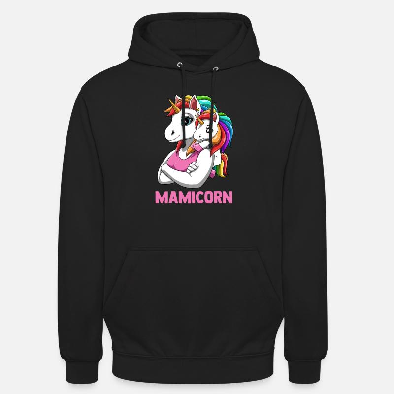 Mamicorn Mutter Tochter Partnerlook Einhörner - Unisex Hoodie - Schwarz