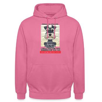 Personal Stalker Miniature Schnauzer - Unisex Hoodie - Pink - Vorne - Alina (178cm) & Michal (187cm)