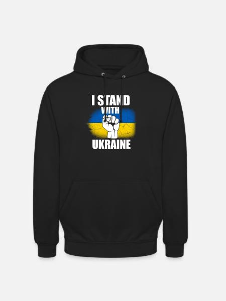 Showing solidarity with Ukraine - Unisex Hoodie - black