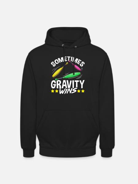 Jongleur Sometimes Gravity Wins Jonglieren - Unisex Hoodie - Schwarz