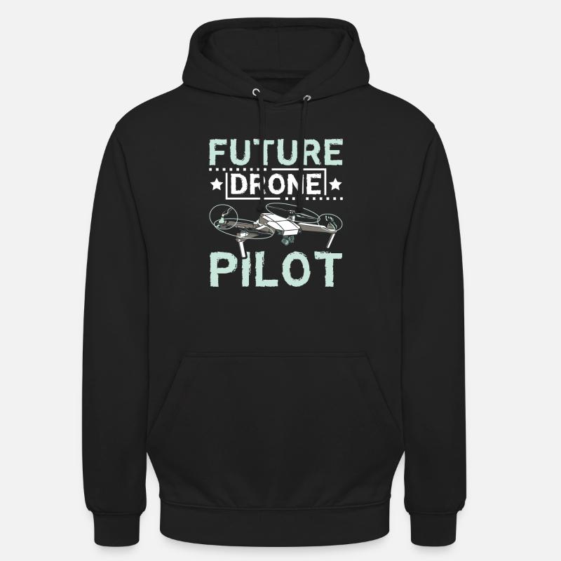 Futur pilote de drone - Sweat-shirt à capuche unisexe - noir