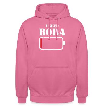 Boba Milktea Lover Bubble Tea Lifestyle Gesche - Unisex Hoodie - pink - Front - Alina (178cm) & Michal (187cm)