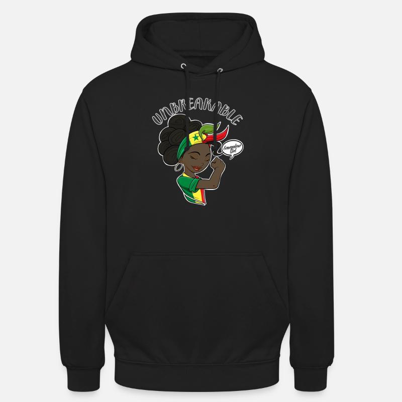Fille sénégalaise Unbreakable Héritage sénégalais - Sweat-shirt à capuche unisexe - noir