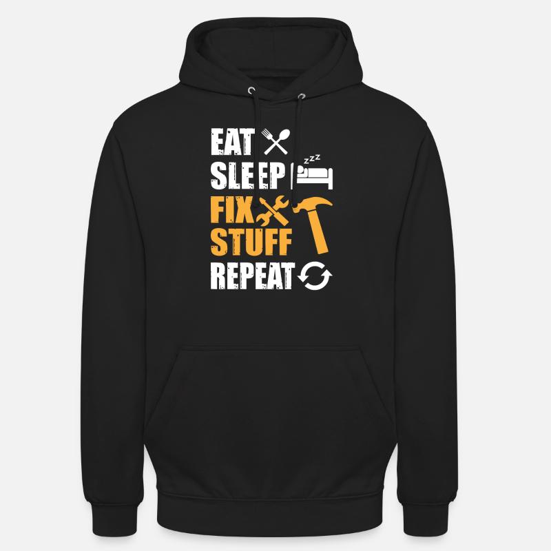 Manger Sleep Fix Stuff Répéter - Sweat-shirt à capuche unisexe - noir