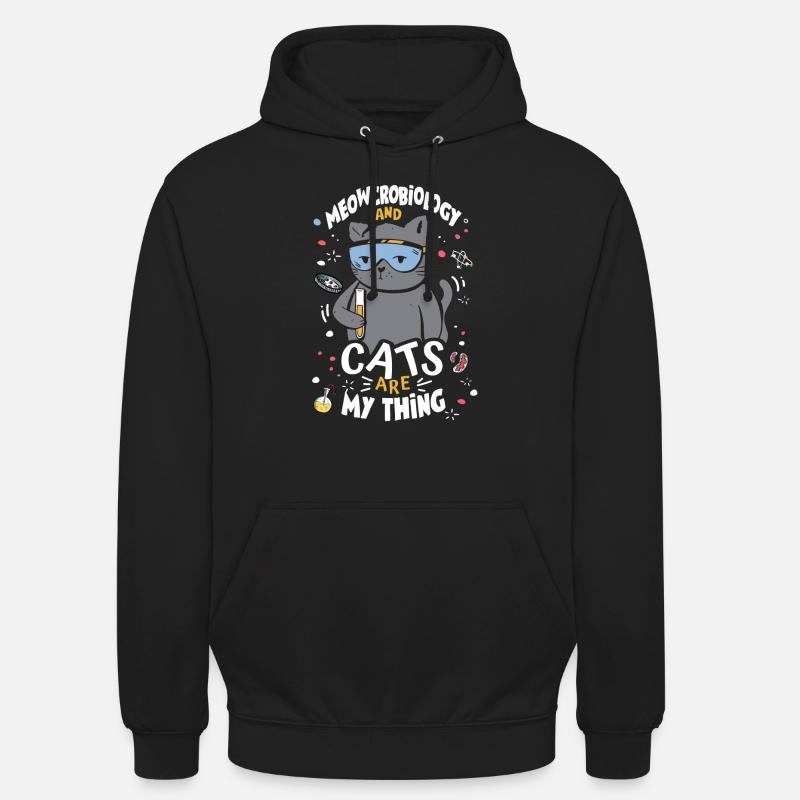 Microbiologist Cat Lab Cartoon - Unisex Hoodie - Schwarz