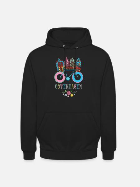 Floral Copenhagen Danmark Dansk Souvenir - Hættetrøje unisex - sort