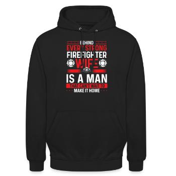 Pompier Femme Mariage Nuit Pompiers - Sweat-shirt à capuche unisexe - noir - Devant - Alina (178cm) & Michal (187cm)